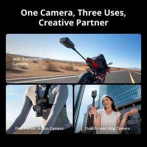 Cámara de Acción 8K 360° para Aventuras, con Memoria de 128GB, Palo Selfie para Deportes, Vlog, MicroSD, CMOS - Product Image 2
