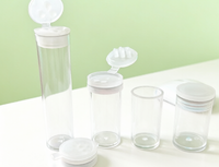 Bouteille en plastique transparente de 3 ml et 7 ml avec couvercle perforé pour poudre flash/poudre d'or/poudre sèche – Bouteille vide en plastique pour emballage