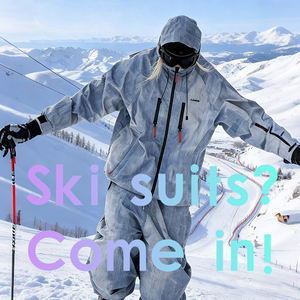 Traje de esquí para mujer de alta calidad, personalizado, con capucha, estampado, cortavientos, talla grande, impermeable, chaqueta y pantalón con cremallera premium. - Product Image 1