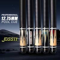Tongkat Biliar Profesional JOSS II 911 Seri 2-Piece Kayu Maple Sambungan Baja Tahan Karat 12.75mm Kontrol yang Ditingkatkan dengan Defleksi Rendah