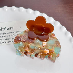 Kore tarzı yüksek kaliteli orta boy 5.7cm Tortoiseshell asetat ekleme saç tokası - Product Image 6