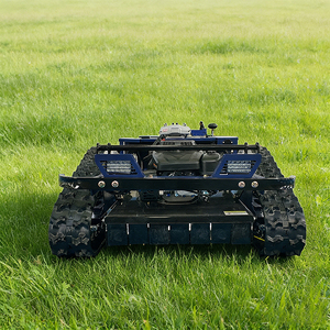 جزازة عشب آلية تعمل بالبنزين مع جهاز تحكم عن بعد، مزودة بمسار مطاطي لقطع العشب في جميع التضاريس - Product Image 5