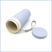 Bouteille d'eau de voyage personnalisée avec logo, élégante, écologique, en PP et paille de blé, avec couvercle, pour camping et randonnée, corde incluse, livraison directe