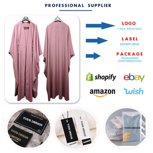 077 di alta qualità modesto Dubai <span class=keywords><strong>Aya</strong></span> donna abito musulmano Turkiye <span class=keywords><strong>a</strong></span> righe Casual taglie forti musulmano Cardigan donna abito Femme - Product Image 3