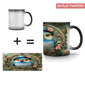 Frosted Black Matte Mug 11oz <b>Ceramic</b> Heat Activated Tea <b>Cup</b> Daily Use - Product Image 4