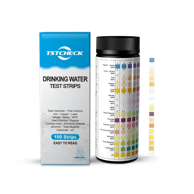 Water Quality Test Strips 16 parameter for water,Hardness,ph,iron,residual chlorine, etc