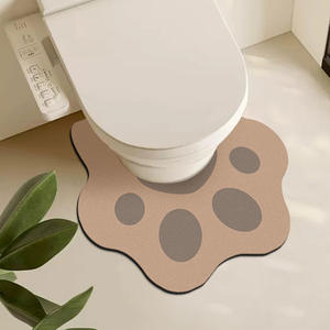 Tapis de bain en terre de diatomée en forme de U, motif dessin animé mignon, absorbant, antidérapant, séchage rapide, pour toilettes et salle de bain, décoration - Product Image 5