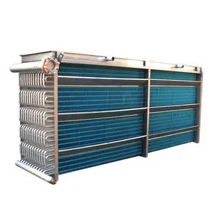 Disesuaikan Dibuat Biru Aluminium Fin Tabung Tembaga Coil Evaporator Pendingin Industri