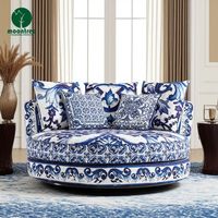 Moontree Sièges en tissu de style italien Ensemble de canapés de luxe modernes avec table basse latérale Designs Meubles de salon Canapés