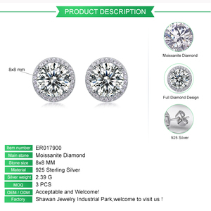 <span class=keywords><strong>Prix</strong></span> <span class=keywords><strong>d</strong></span>'usine 1ct 2ct 3ct Moissanite S925 Boucles <span class=keywords><strong>d</strong></span>'oreilles pour femmes et hommes Boucles <span class=keywords><strong>d</strong></span>'oreilles à clous en <span class=keywords><strong>diamant</strong></span> VVS Boucles <span class=keywords><strong>d</strong></span>'oreilles à clous en moissanite - Product Image 4