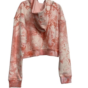 Vêtements de sport pour femmes, sweat à capuche court en coton de haute qualité avec cordon de serrage - Product Image 4