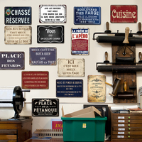 Vente en gros d'usine : Plaques métalliques vintage françaises 20x30cm, décorations murales rétro en métal
