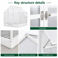 Kit de Invernadero de Policarbonato para Exteriores SEEYES, Invernadero de Jardín con Estructura de Aluminio y Techo Ventilado, Fabricante OEM ODM