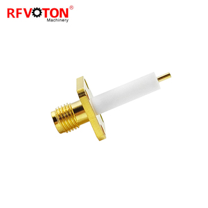 Mạ vàng <span class=keywords><strong>SMA</strong></span> nữ bốn lỗ mặt bích Bảng điều khiển gắn kết nối đồng trục RF - Product Image 2