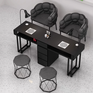 Zxm S Beauty Salon Furniture Package <b>Nail</b> Bar Desk Manicure <b>Table</b> Luxury Tufted Manicure <b>Tables</b> With Chair - Product Image 1