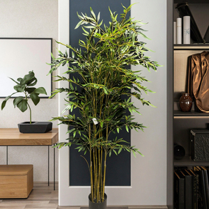 Albero di bambù artificiale ad alta simulazione Bonsai verde foglie di plastica pianta di simulazione per la casa soggiorno arredamento per il compleanno - Product Image 2