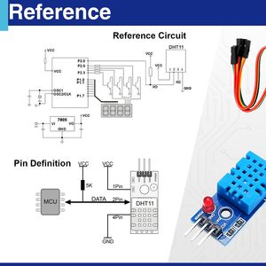 Módulo de Sensor de Temperatura y Humedad Digital DHT11 3.3V-5V con Cables de Conexión, Rango 20-95%HR ±5%, 0-50 ℃   ±2 ℃ - Product Image 4
