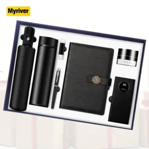 Myriver New Business A5 Notebook+Pen+Usb Umbrella Combination Gift Enterprise Portfolio Gift Notebook Smart Gift