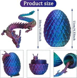 Luckykoo 3D Friendly Materials 3D Printed Colorful PLA DRAGON Creativity Joint Moving DRAGON <b>EGG</b> <b>Toy</b> Decor Children Gift - Product Image 6