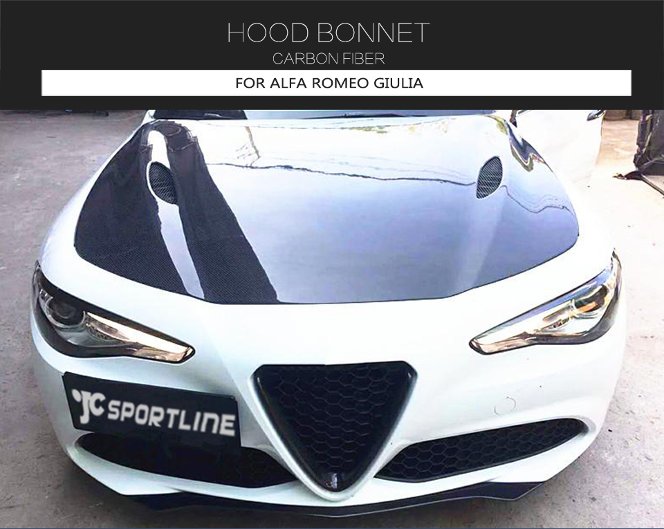 Capot en fibre de carbone pour Alfa Romeo Giulia, ajustement parfait