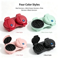 Machine à mini-gaufres bulles double plaque personnalisée avec plaques antiadhésives, électrique, pour usage domestique, hôtelier et pâtissier