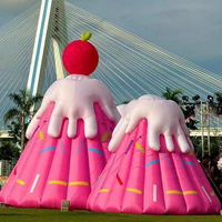 Ballons gonflables à cône de crème glacée avec éclairage LED Publicité de crème glacée gonflable géante à vendre