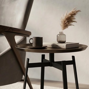 Tavolino Rotondo in Ferro Minimalista Italiano, Tavolino <span class=keywords><strong>da</strong></span> Caffè Stile Vintage per Soggiorno, Comodino Moderno e Semplice - Product Image 2