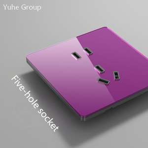 Panel Táctil Delgado de Vidrio Tipo 86, Enchufe Doméstico de Cinco Orificios, 10A, Control Dual, Par Individual - Product Image 3