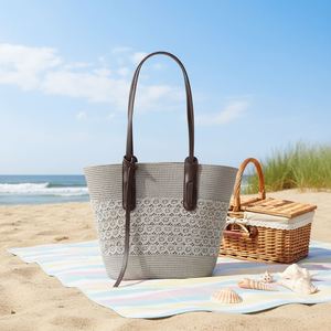 Sac de plage en paille grande capacité pour femme, idéal pour les voyages et le shopping en extérieur - Product Image 3