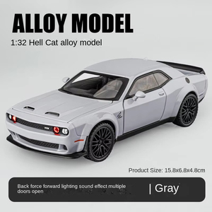 Modelo de Coche de Aleación SRT a Escala 1:32 con Logotipo Personalizado, Amortiguador, Simulación de Sonido y Luz, Puertas que se Abren y Mecanismo de Retroceso - Product Image 6