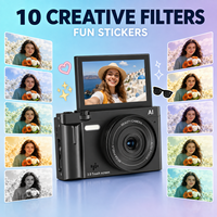 Fotocamera AI per Bellezza 2100MP 4K con Schermo Touch Flip da 3.0 Pollici, Autofocus, WiFi, Editing Foto Selfie, 10 Filtri, Sticker, Vlog Cam, Zoom 2x-7x