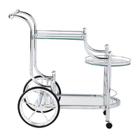 Luxe or argent métal verre thé vin nourriture restauration boissons servant chariot bar chariot pour hôtel restaurant fête de mariage
