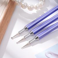 Nouveau stylo à points et pinceau à liner double embout en nylon plat pour le style de gel UV et la peinture d'ongles