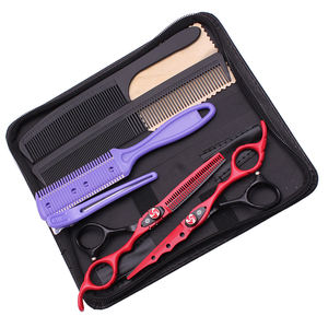 Ensemble de ciseaux de coiffure de 6 pouces, en acier japonais, ciseaux droits pour effiler les cheveux, peigne, Kit de coiffure, outils professionnels pour salon de coiffure 1019KA - Product Image 1