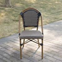 Chaise de bistrot en rotin tressé de style parisien pour café et restaurant, mobilier de salon extérieur