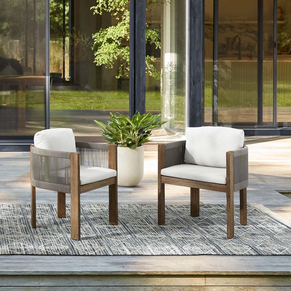 Professional manufacturer modern garden furniture rope teak outdoor dining table and chair set