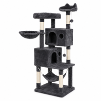 En gros Arbre à chat extra haut en sisal avec panier hamac double en peluche et griffoir