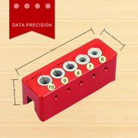 Kit de guide de perçage à angle droit pour tubes ronds, gabarit de perçage pour trous de 6/7/8/9/10 mm, kit de guide de perçage auto-centrant pour le travail du bois