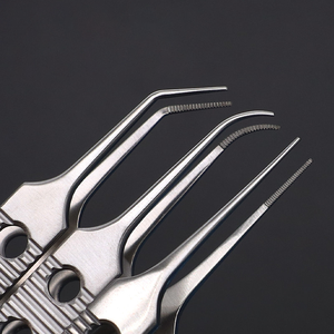 Pinces microscopiques Irescope, instruments cosmétiques ophtalmiques, à dents dentelées, pour greffe de cheveux, à pointe droite et à pointe courbée - Product Image 1