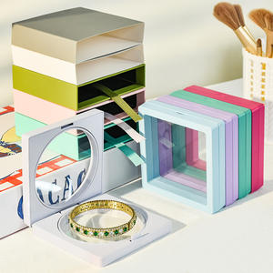 Коробка для украшений MU, <span class=keywords><strong>3</strong></span> вида, с полиэтиленовой пленкой, бумажным чехлом, выдвижным ящиком, для колец, браслетов, подарочная упаковка для ювелирных изделий - Product Image 1