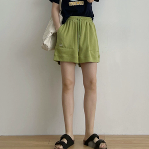 Nouveaux shorts de sport décontractés pour femmes à taille haute, amincissants, avec cordon de serrage, coupe ample et <span class=keywords><strong>large</strong></span>, style A - Product Image 3