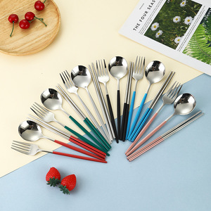 Portable Stainless Steel Cutlery Set Chopsticks Fork Spoon Rectangular <b>Box</b> Camping Outdoor Use - Product Image 4