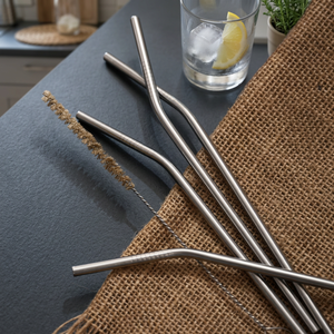 Minimalist Metal <b>Drinking</b> <b>Straws</b> Reusable Bar Accessories Straight and Bent Design - Product Image 3