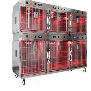 Equipo Veterinario: Lámpara de Calor para Jaulas de Acero Inoxidable 304 con Bandeja de Plástico para Perros y Gatos, Cámara de Oxígeno Segura y Ecológica para Recuperación - Product Image 1