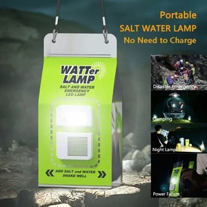 Portable Salt Water LED Lamp 50LM <b>Emergency</b> Camping <b>Light</b> Last up to 200H Night <b>Light</b> No Charging for Outdoor Camping Fishing - Product Image 4