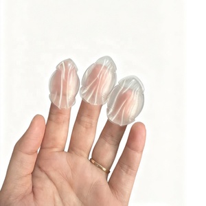 Mini éponge de maquillage en silicone en forme de goutte d'eau 3x4cm transparente lavable pour fond de teint et anticernes - Product Image 2