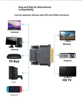Adaptateur HDTV vers DVI Neuf 24+1 Broches Bidirectionnel Plaqué Or Convertisseur Compatible OEM pour Téléviseur Moniteur Accessoires Informatiques