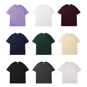T-shirt unisexe de luxe 100 % coton 260 g/m² en gros, col rond, couleur unie, coupe ample et épaisse, personnalisable avec logo, pour homme - Product Image 2