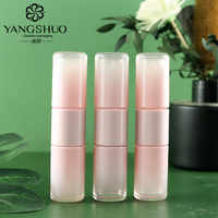 Tube de brillant à lèvres rose personnalisé à double embout, 3 ml, flacon vide rond, fabricants de tubes de brillant à lèvres double face vides