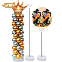 Support de colonne de ballons réglable Yachen pour décoration de fête de mariage, de 1,5 à 6,75 pieds, support de fond en métal, kit de support de ballons